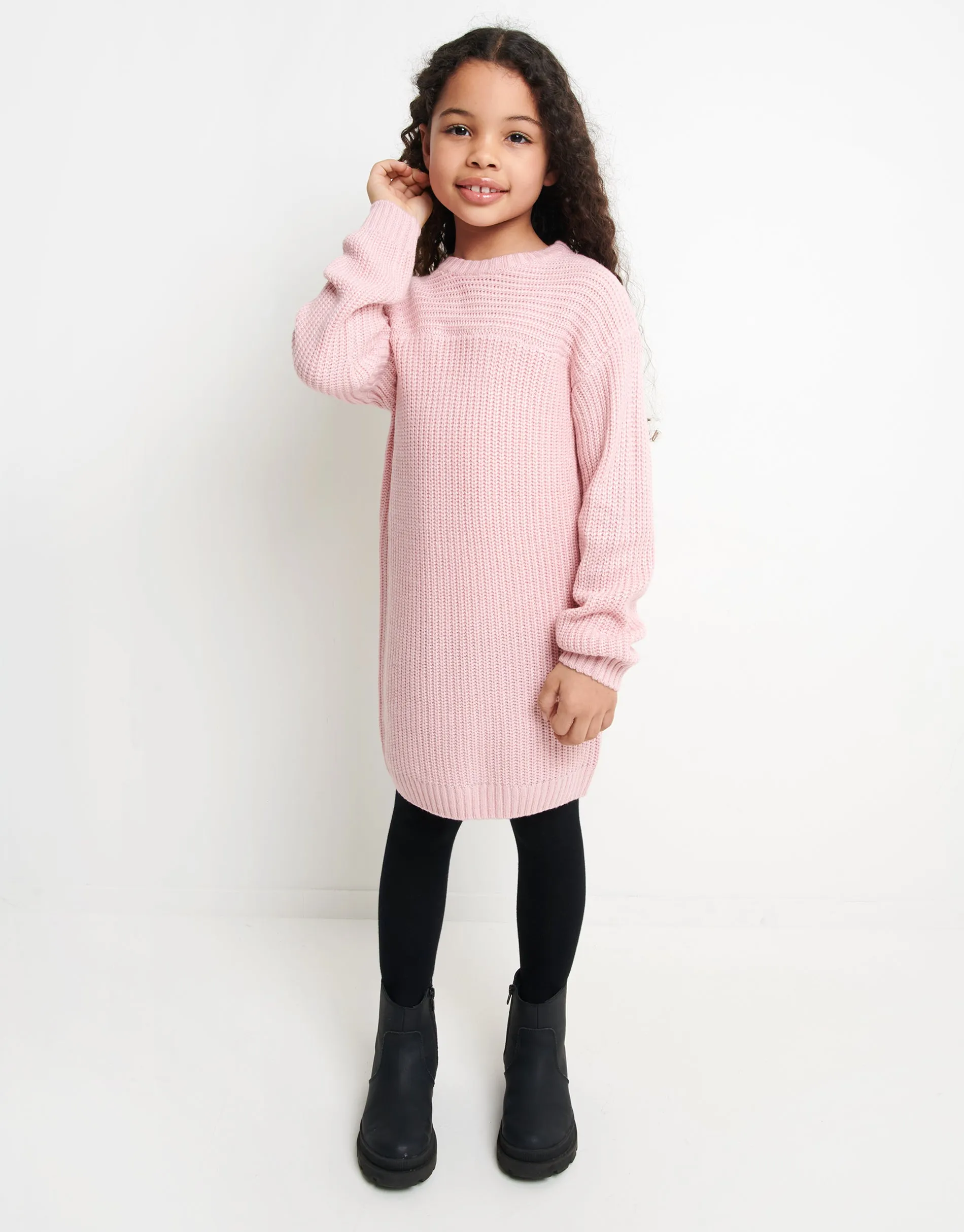 Girls' Pink Knitted Jumper Dress sold by Threadbare product image thumbnail 3