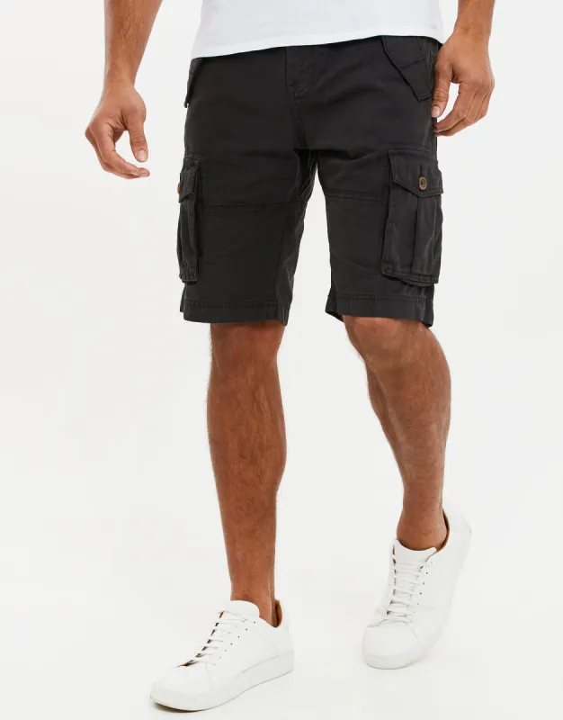 Men's Black Cargo Shorts sold by Threadbare