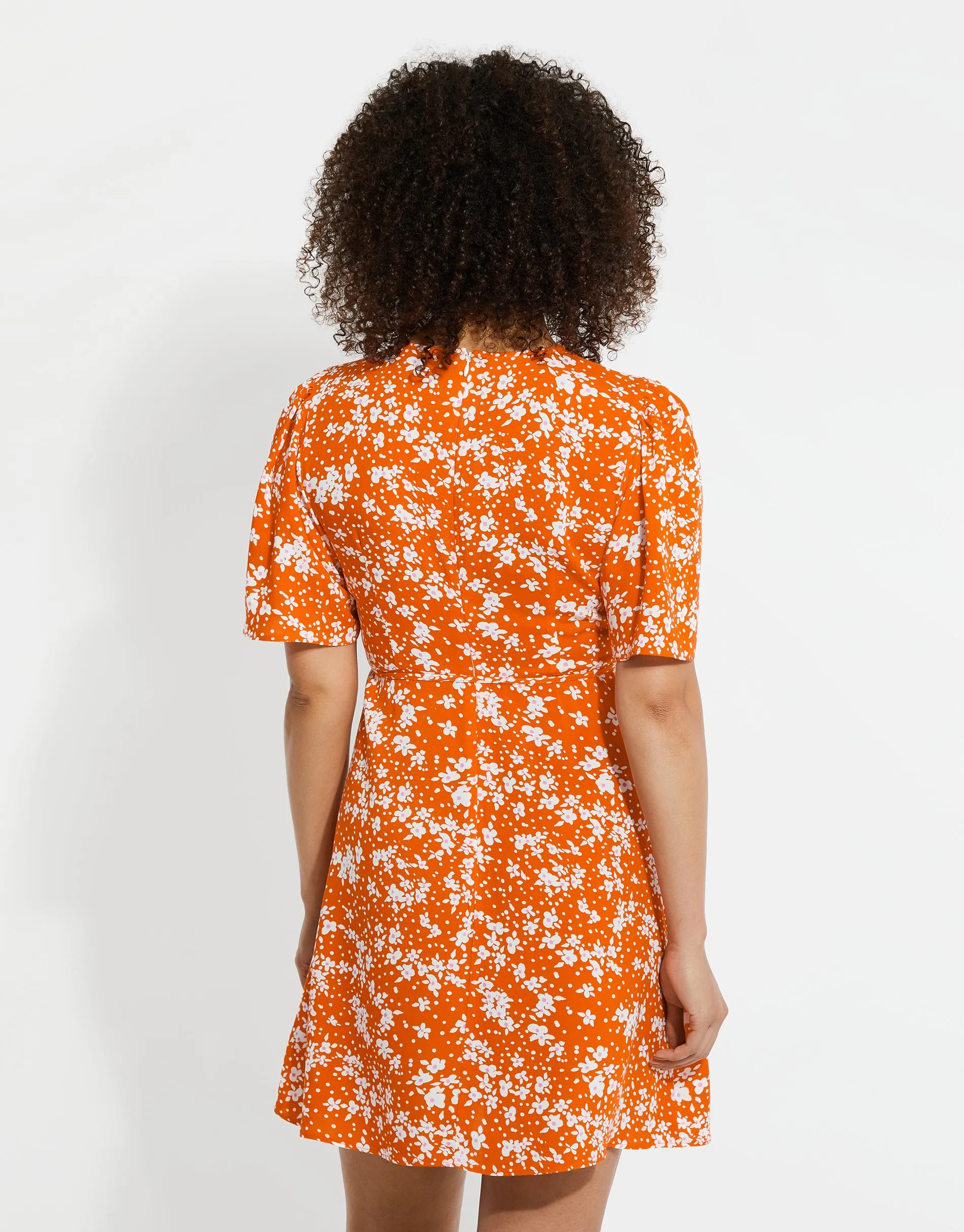 Women's Orange Floral Print Mini Dress sold by Threadbare product image thumbnail 2