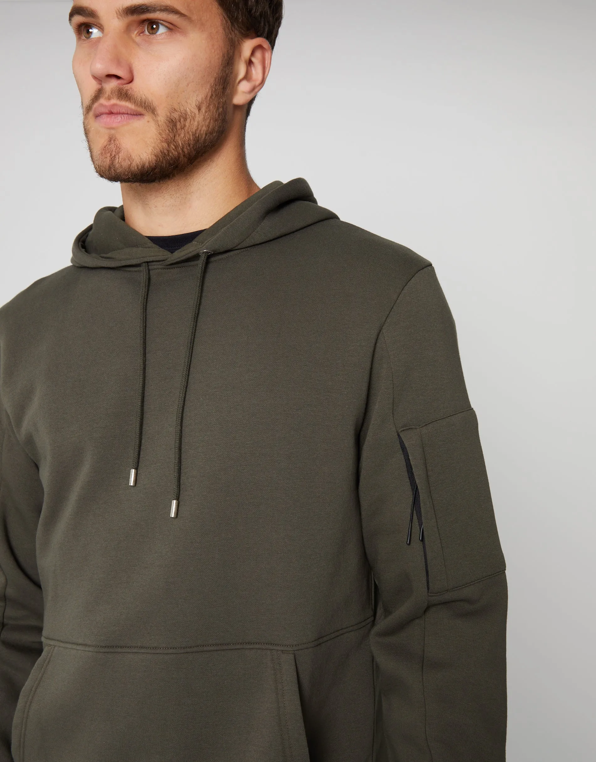 Men's Khaki Utility Hoodie sold by Threadbare product image thumbnail 4