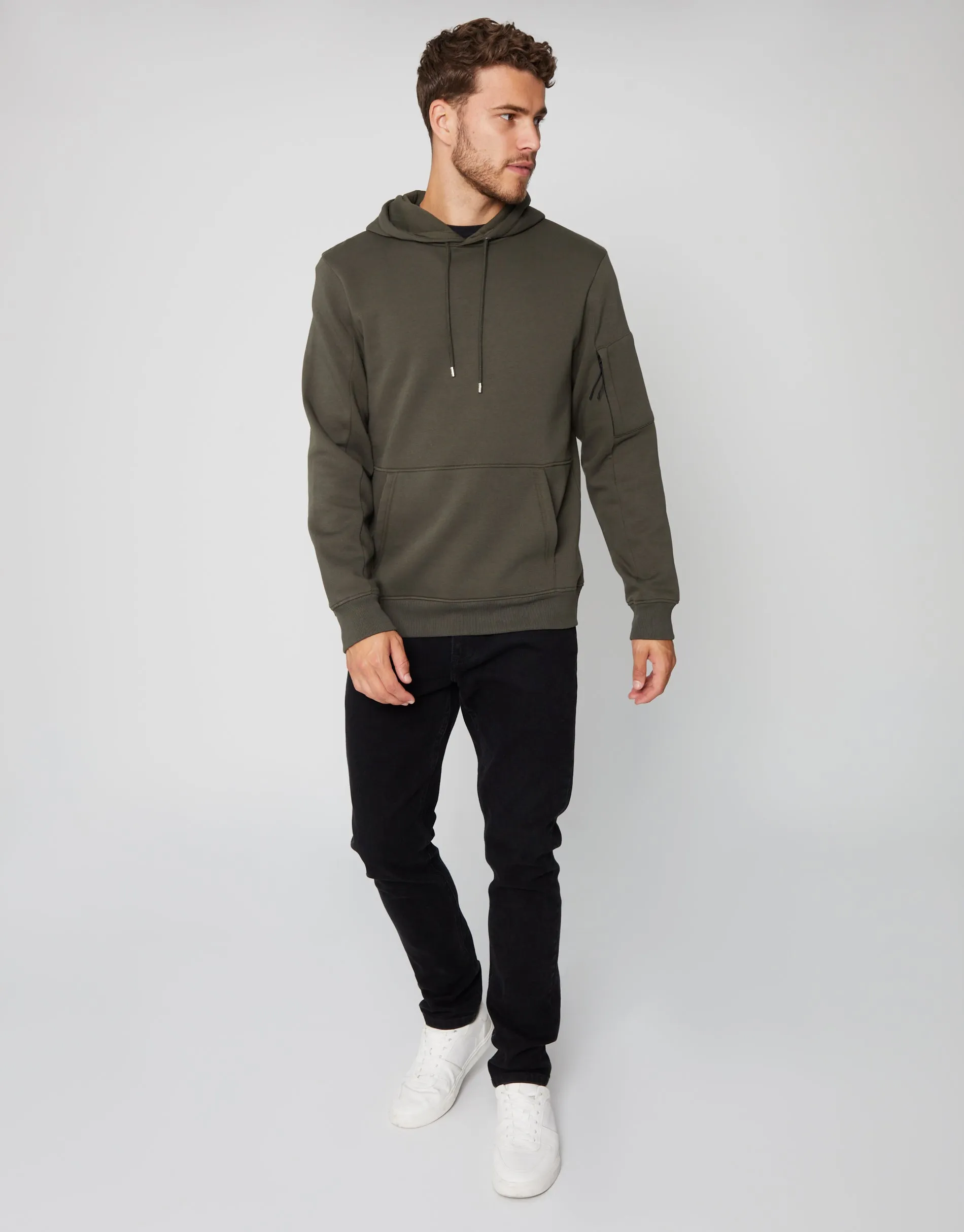 Men's Khaki Utility Hoodie sold by Threadbare product image thumbnail 3