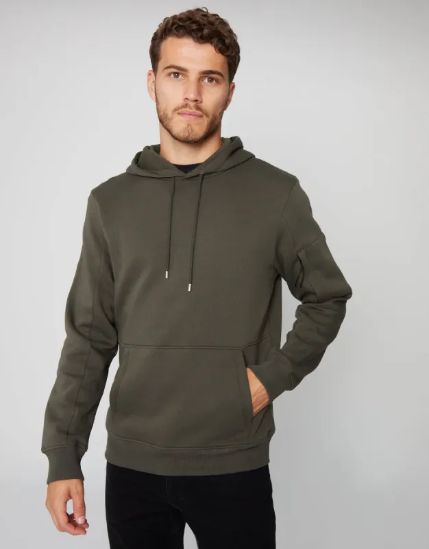 Men's Khaki Utility Hoodie sold by Threadbare