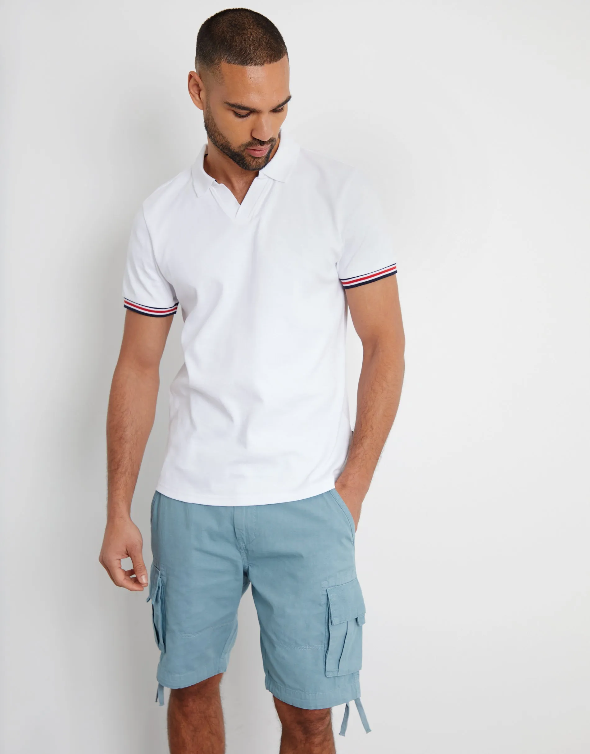 Men's Duck Egg Blue Cargo Shorts sold by Threadbare product image thumbnail 3