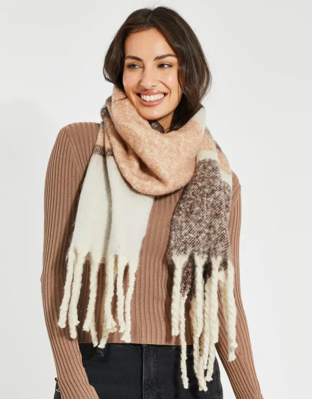 Women's Neutral Stripe Scarf sold by Threadbare