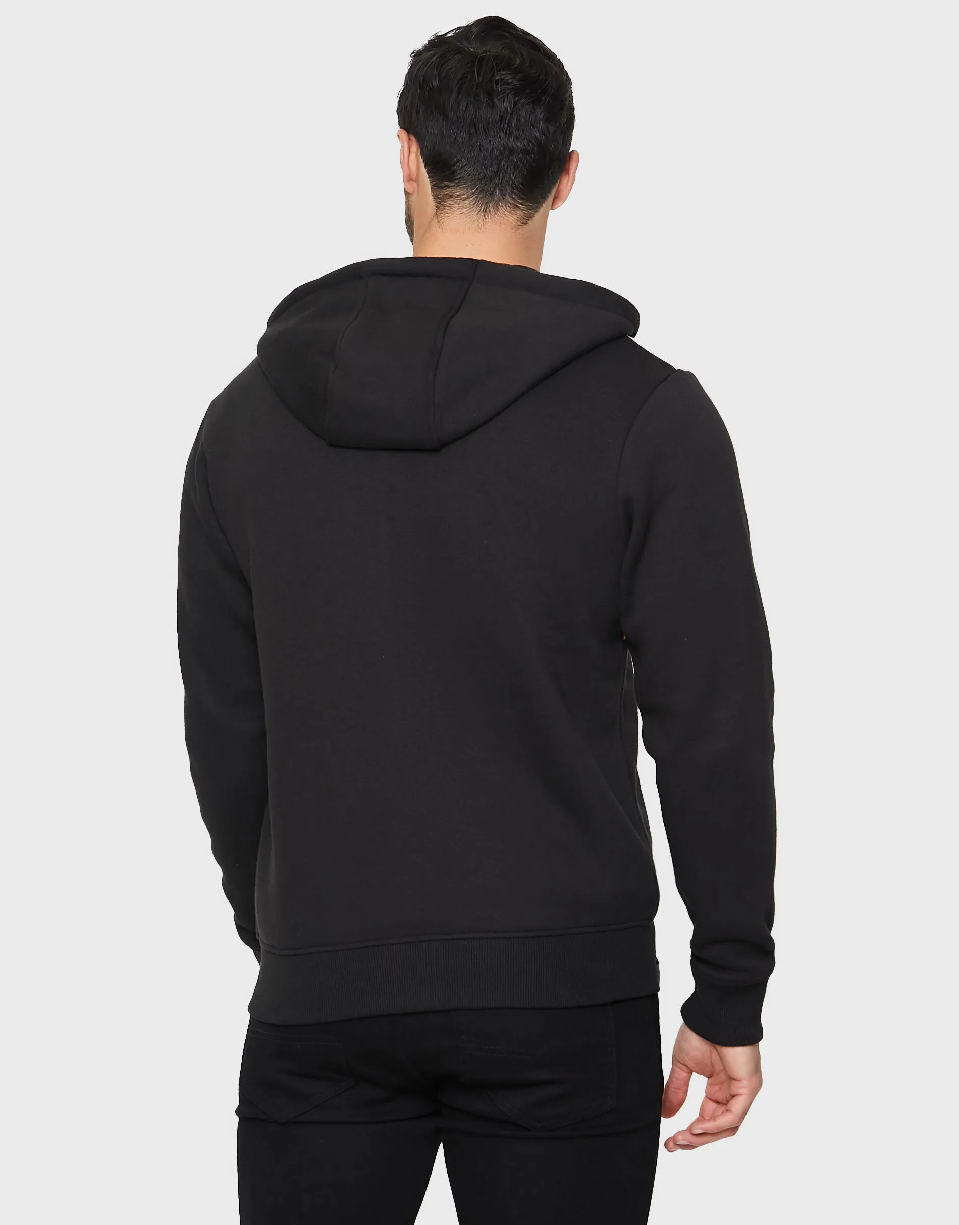 Men's Black Colourblock Zip-Through Hoodie sold by Threadbare product image thumbnail 2