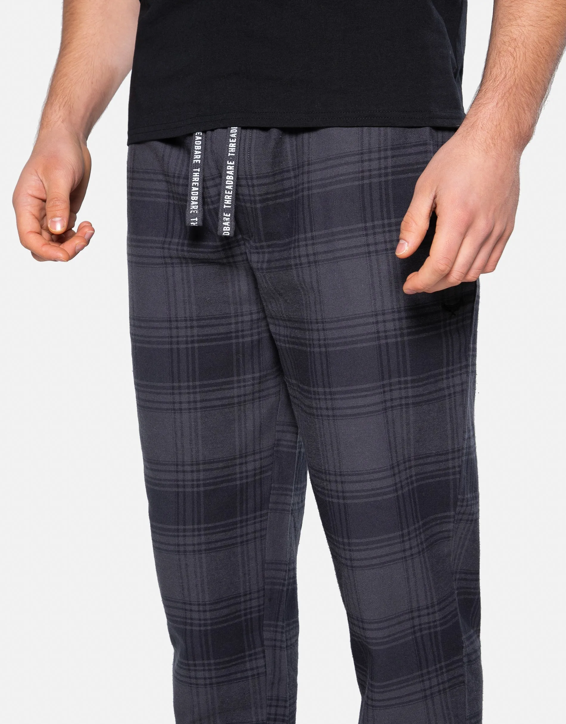 Men's Black Check Pyjama Joggers & T-Shirt (2-Piece Set) sold by Threadbare product image thumbnail 4