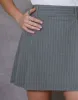 Women's Grey Pinstripe Pleated Mini Skirt sold by Threadbare