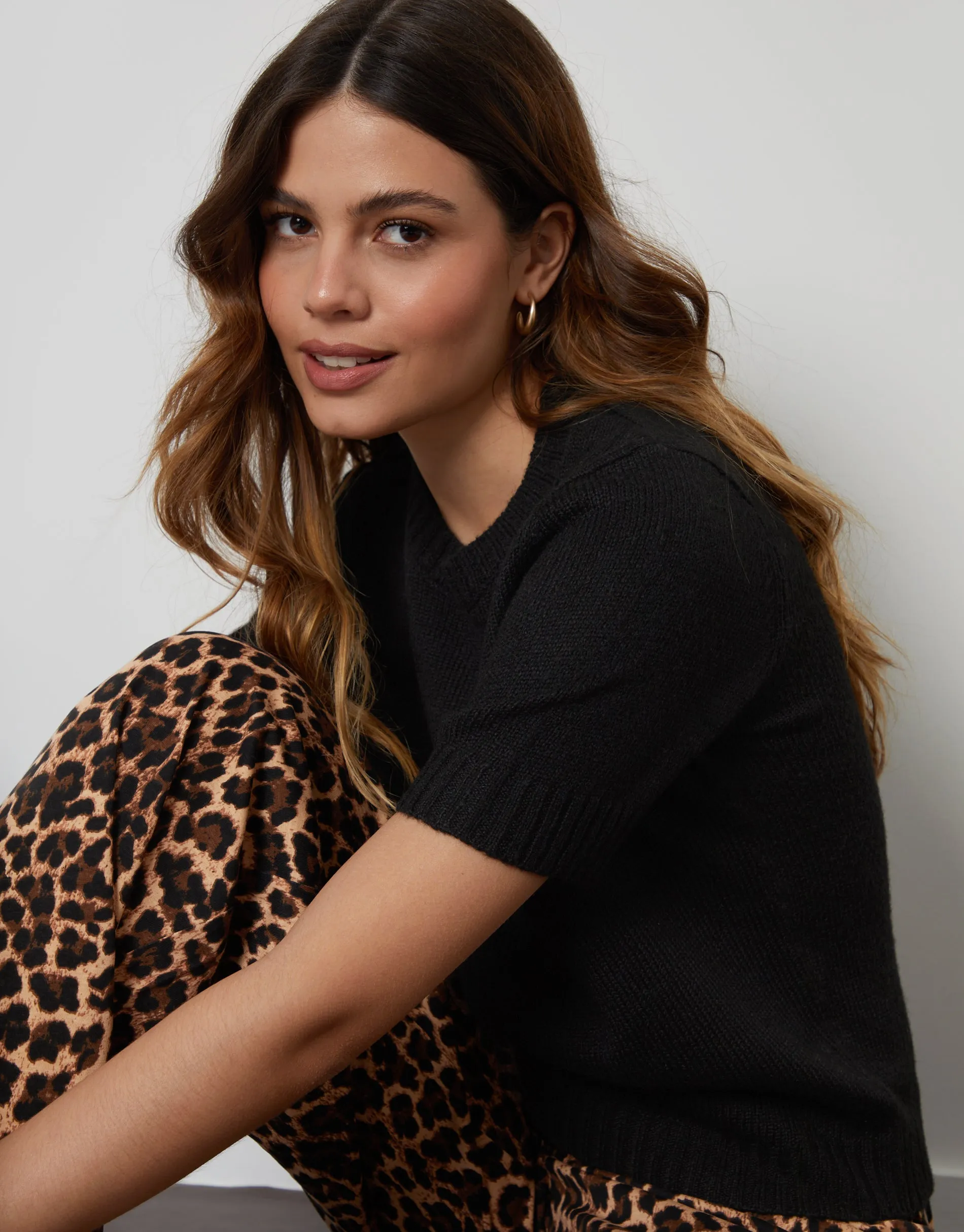 Women's Black Knitted Short Sleeve T-Shirt sold by Threadbare product image thumbnail 4