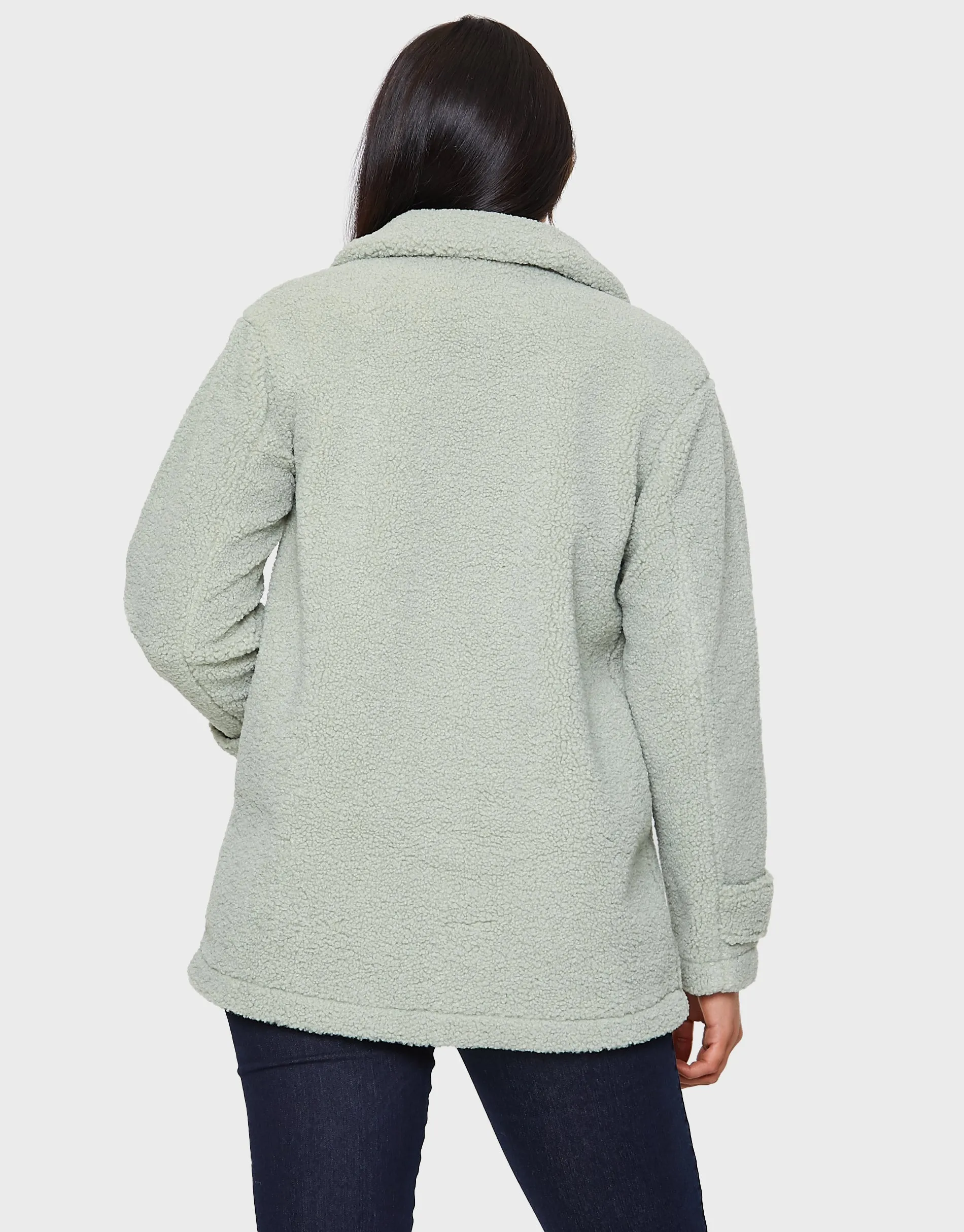 Women's Sage Faux Borg Shacket sold by Threadbare product image thumbnail 2