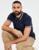 Men's Navy Rib Collar Classic Polo Shirt sold by Threadbare