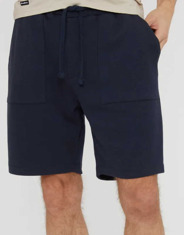 Men's Navy Pique Sweat Shorts sold by Threadbare