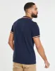 Men's Navy Rib Collar Classic Polo Shirt sold by Threadbare