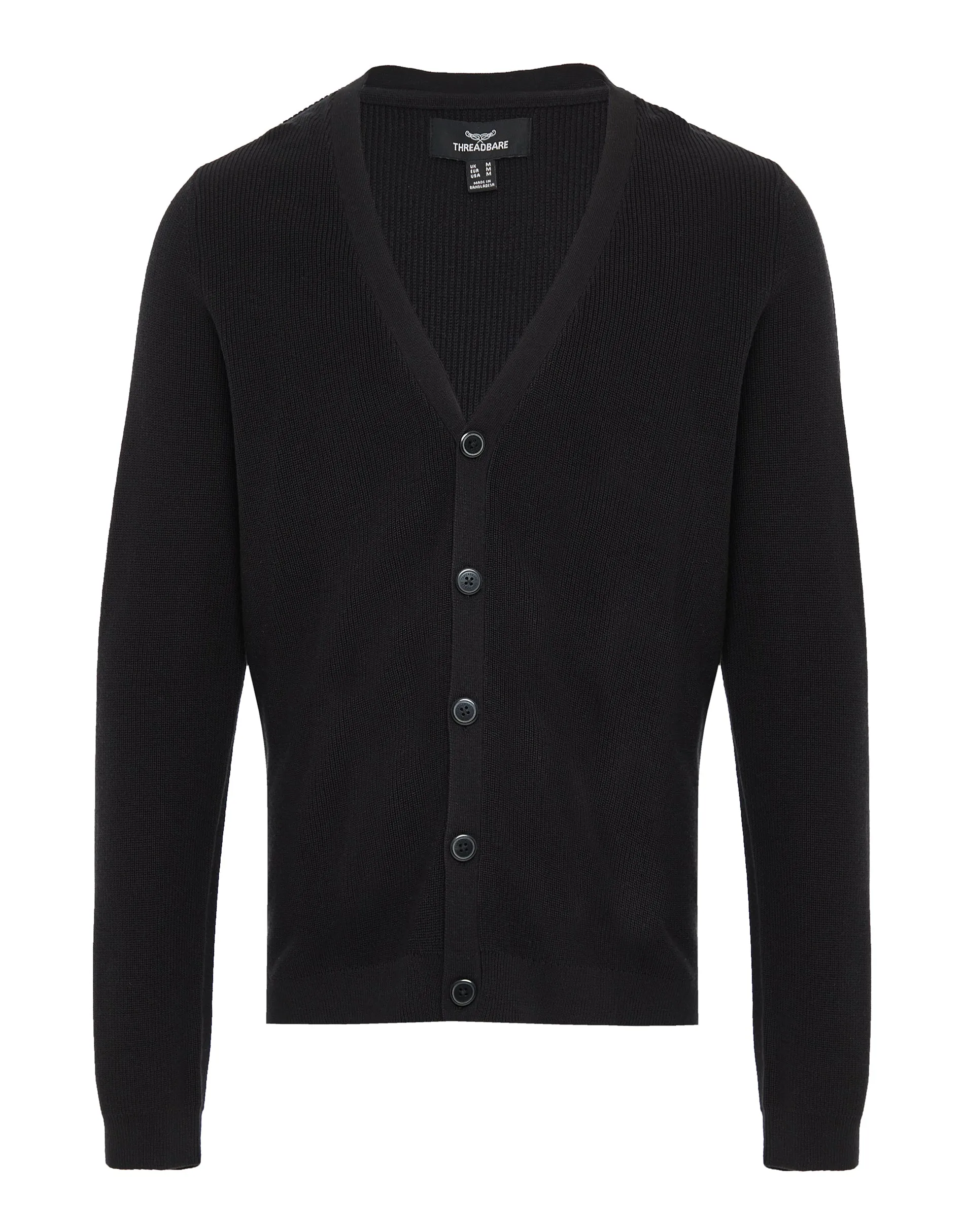 Men's Black Knitted Cardigan sold by Threadbare product image thumbnail 5