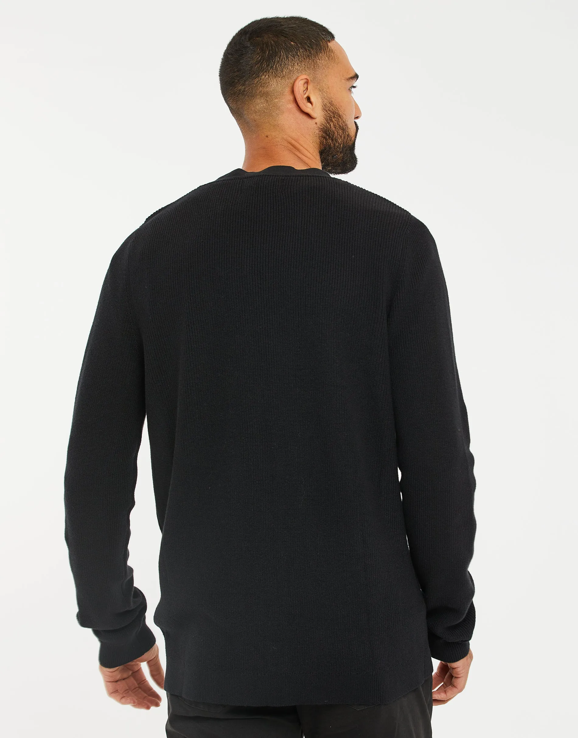 Men's Black Knitted Cardigan sold by Threadbare product image thumbnail 2