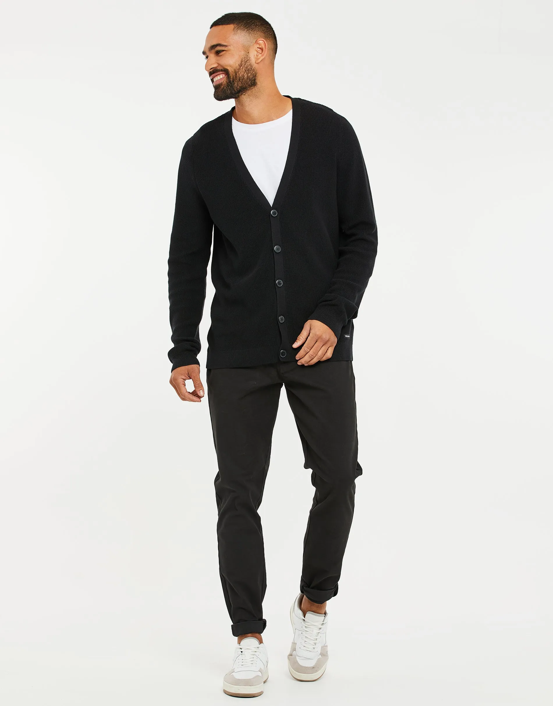 Men's Black Knitted Cardigan sold by Threadbare product image thumbnail 3