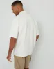 Men's Ecru Textured Revere Collar Short Sleeve Shirt sold by Threadbare