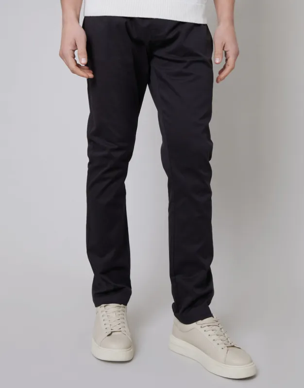 Men's Black Slim Fit 5 Pocket Chino Trousers sold by Threadbare