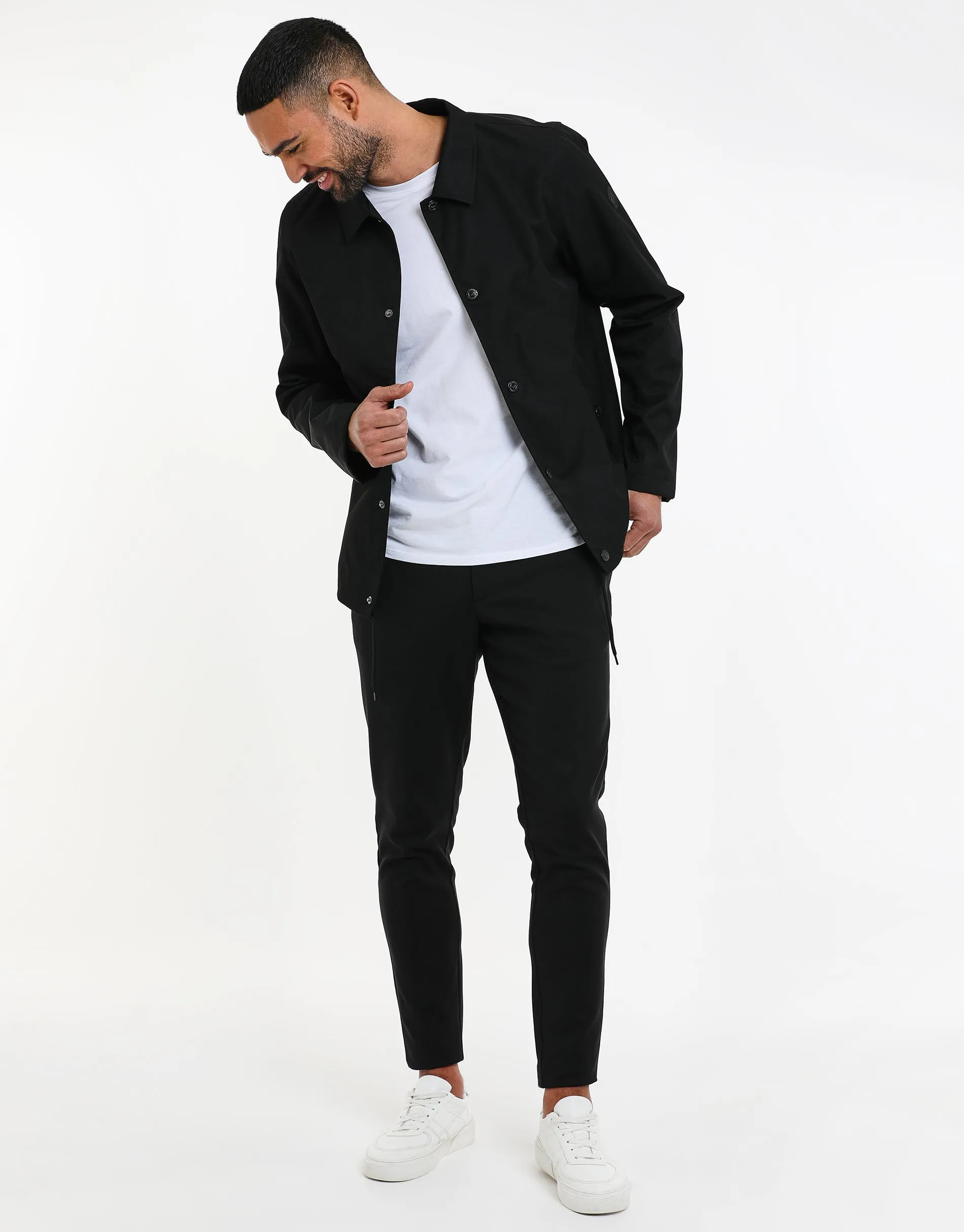 Men's Black Coach Style Jacket sold by Threadbare product image thumbnail 5