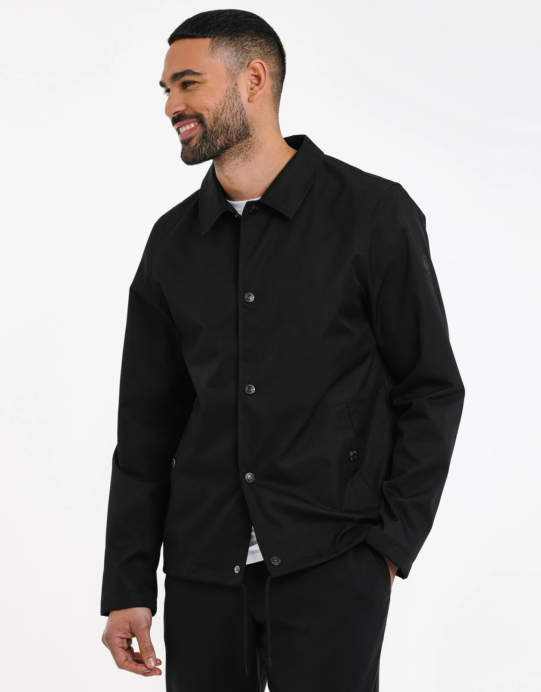 Men's Black Coach Style Jacket sold by Threadbare product image thumbnail 2