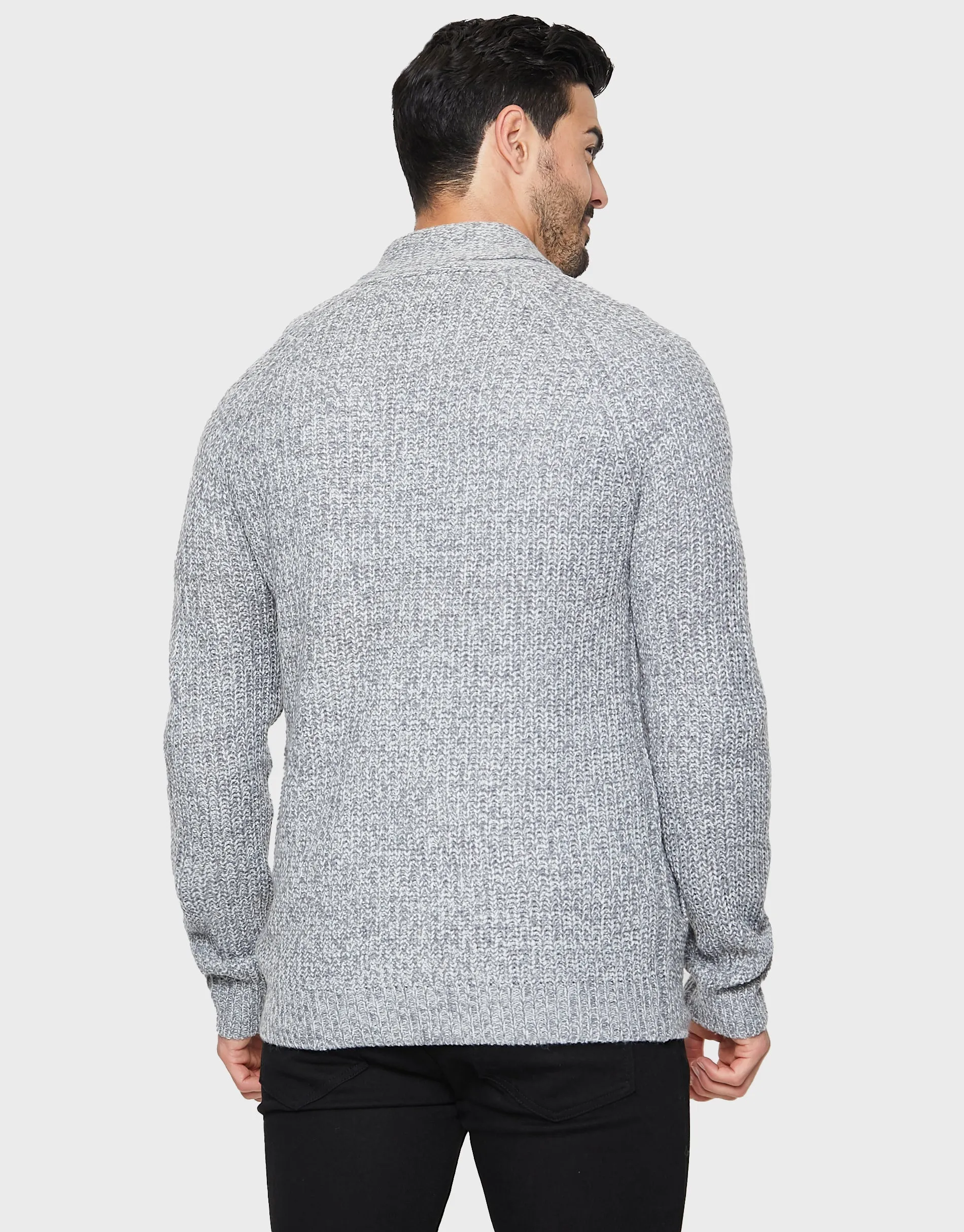 Men's Light Grey Shawl Cardigan sold by Threadbare product image thumbnail 2