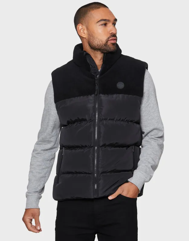 Men's Black Sherpa Gilet sold by Threadbare