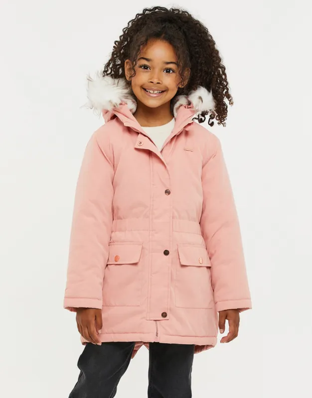 Girls' Pink Parka Jacket sold by Threadbare