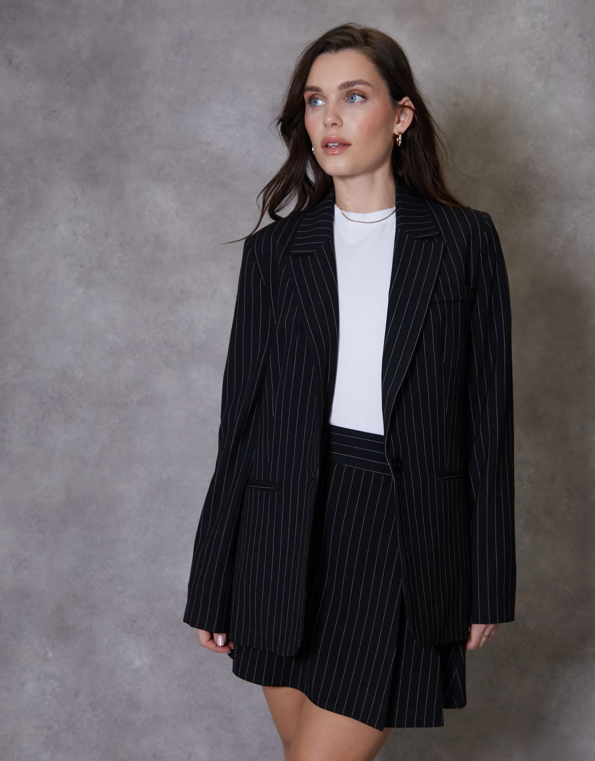 Women's Black Pinstripe Lined Blazer sold by Threadbare product image thumbnail 4