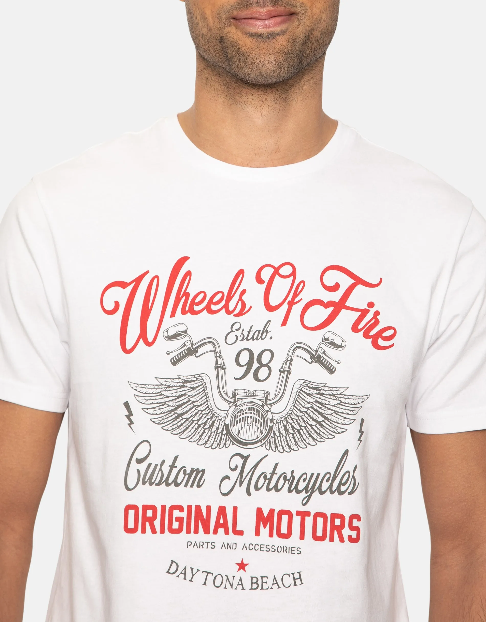 Men's White Front Print T-Shirt sold by Threadbare product image thumbnail 4