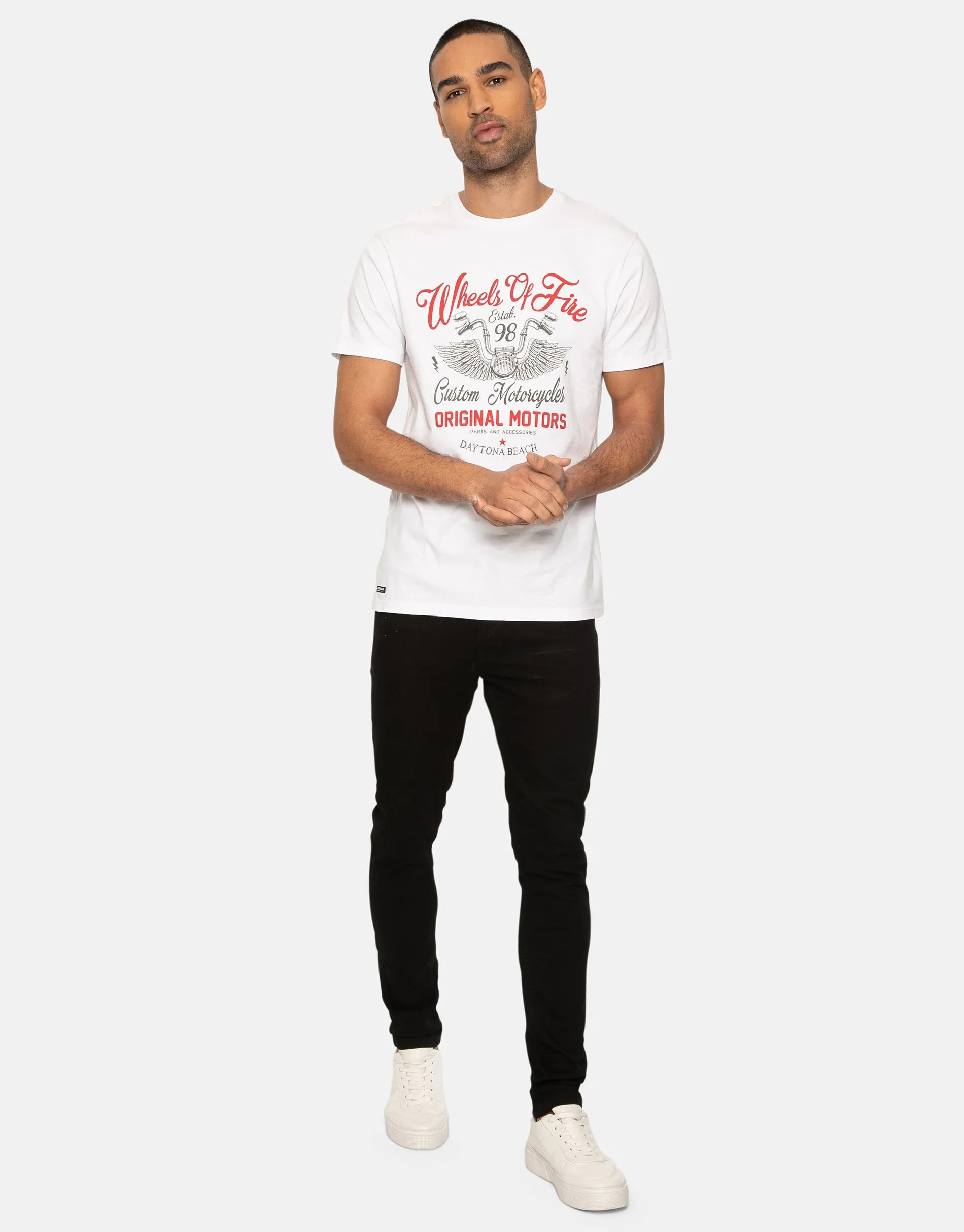 Men's White Front Print T-Shirt sold by Threadbare product image thumbnail 3