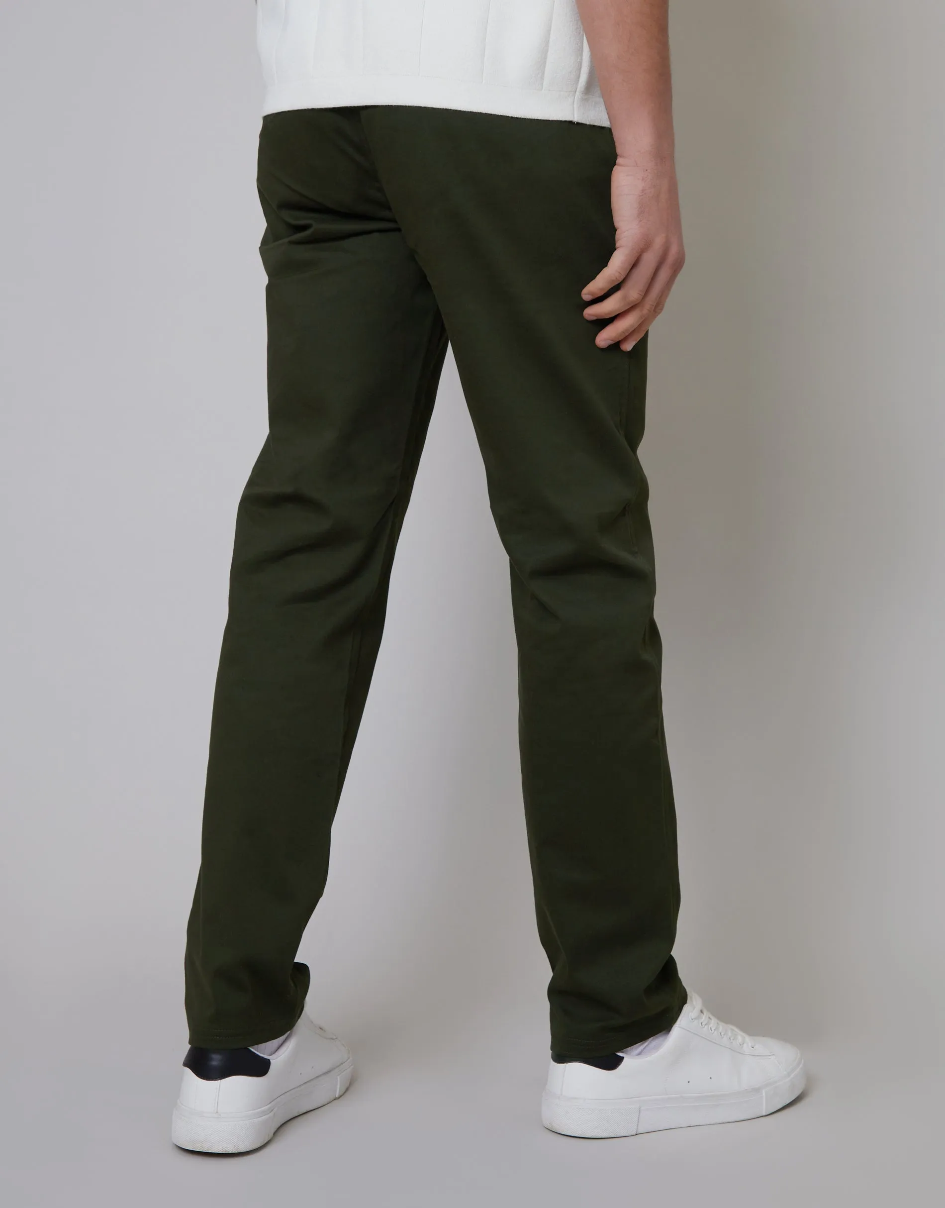 Forest Green Regular Fit Chino Trousers sold by Threadbare product image thumbnail 2