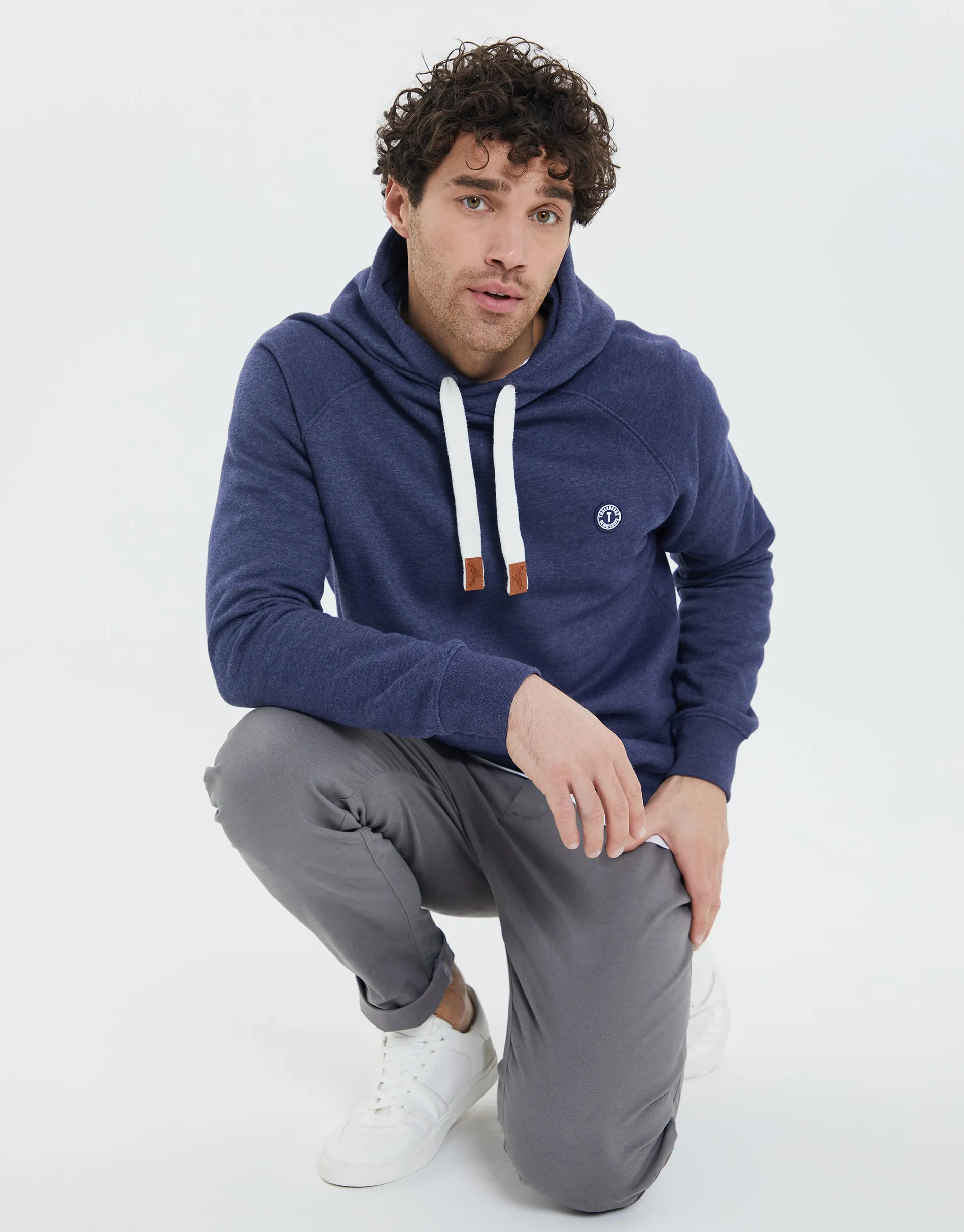 Men's Denim Marl Casual Pullover Hoodie sold by Threadbare