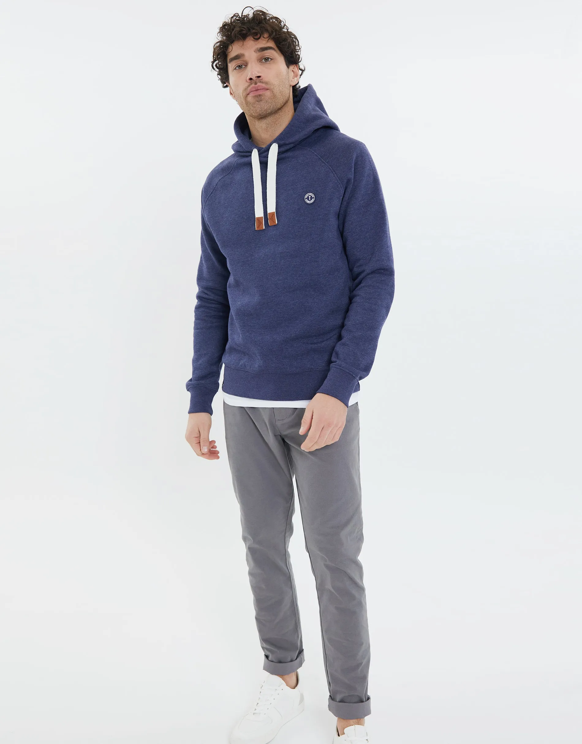 Men's Denim Marl Casual Pullover Hoodie sold by Threadbare product image thumbnail 3