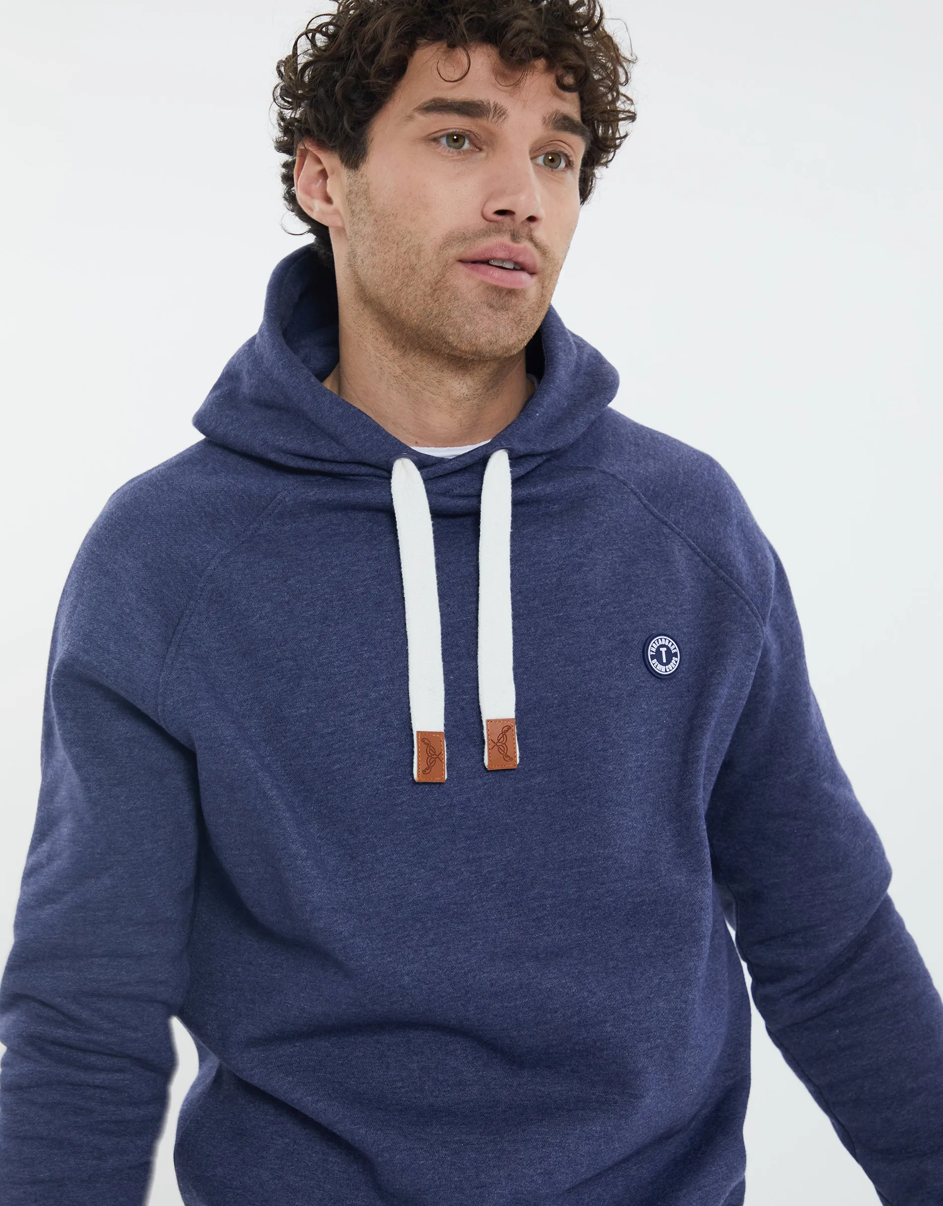 Men's Denim Marl Casual Pullover Hoodie sold by Threadbare product image thumbnail 4