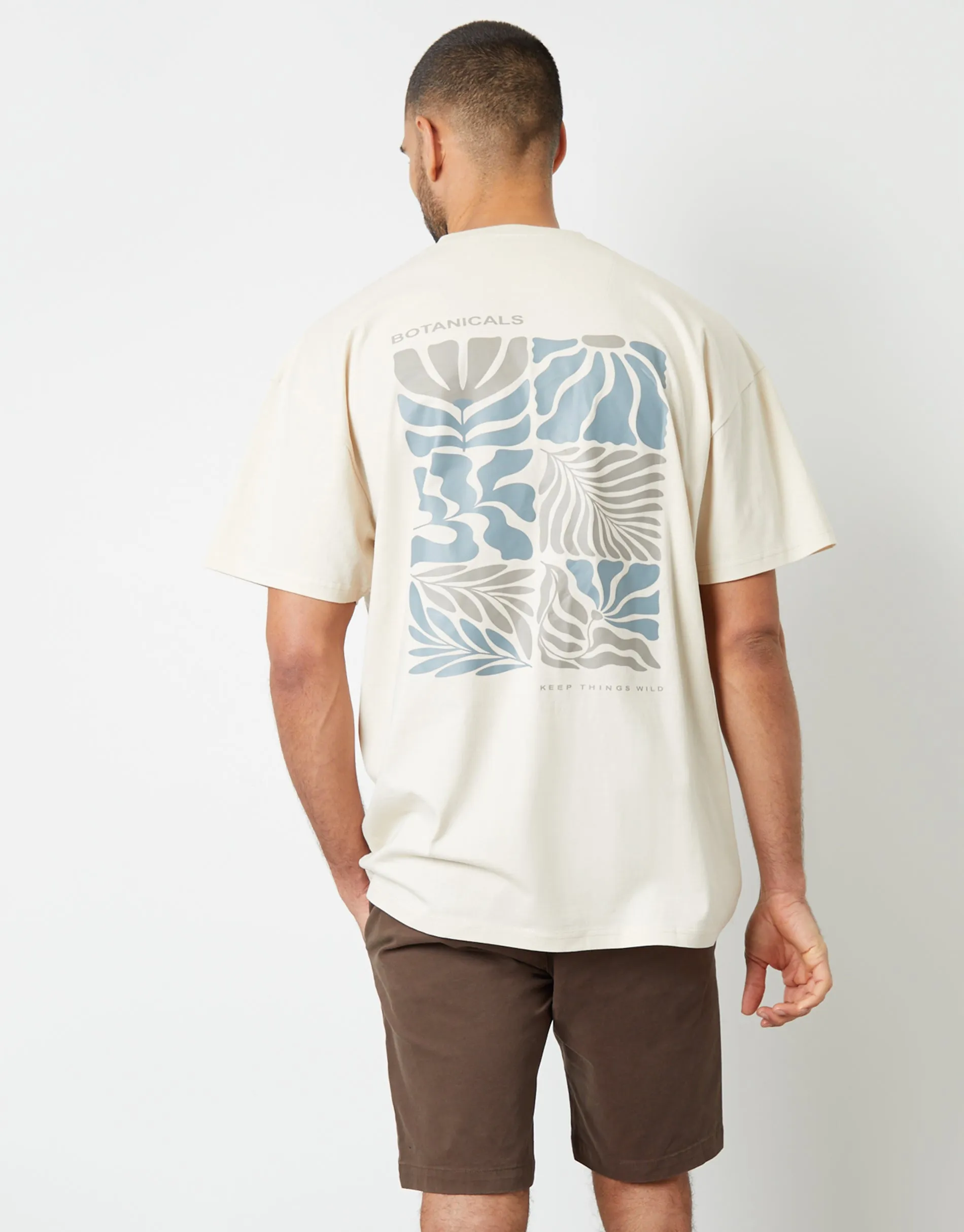 Threadbare Men's Off White Graphic Print Oversized T-Shirt sold by Threadbare