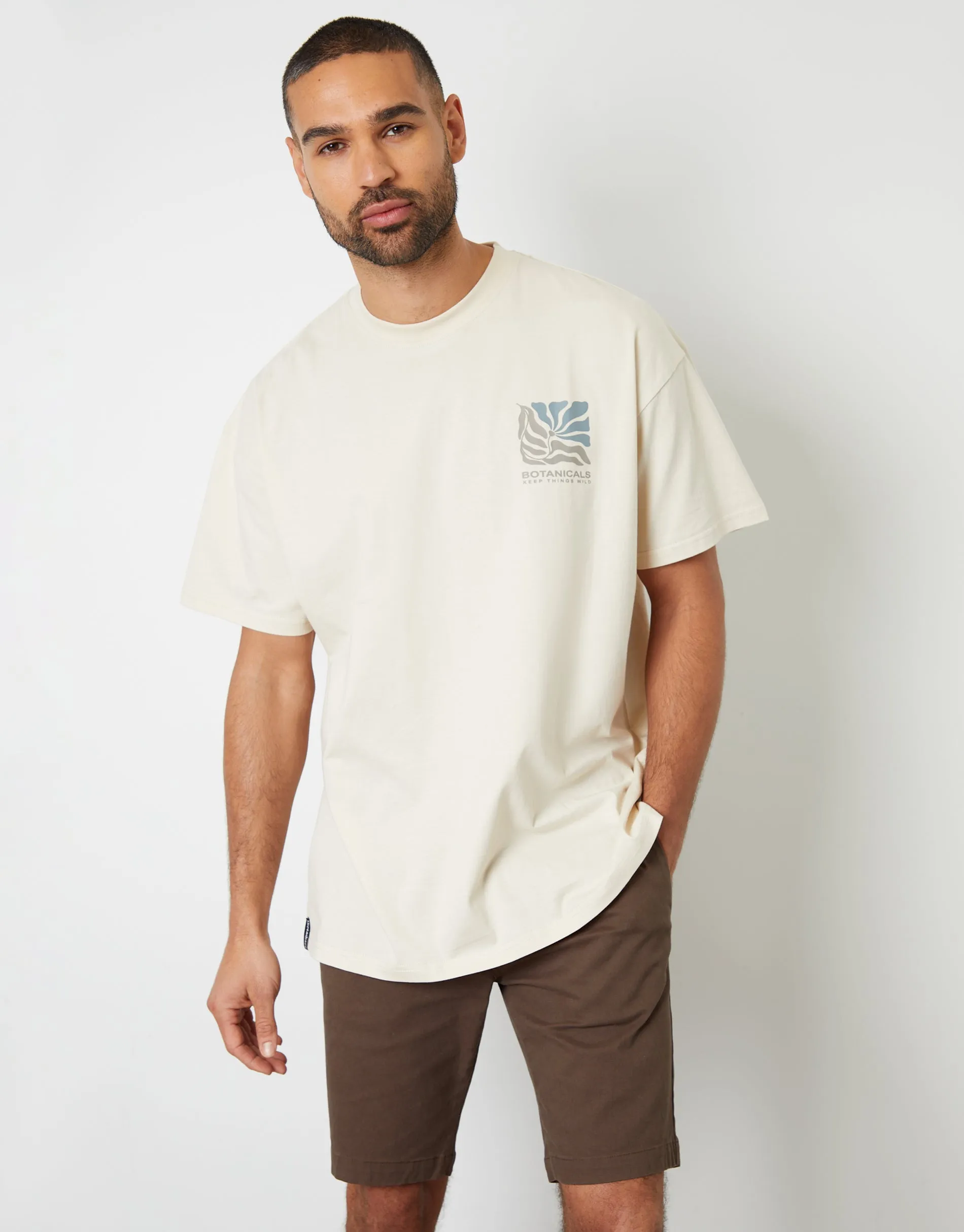 Threadbare Men's Off White Graphic Print Oversized T-Shirt sold by Threadbare product image thumbnail 2
