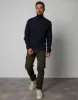 Threadbare Men's Navy Ribbed Roll Neck Jumper sold by Threadbare