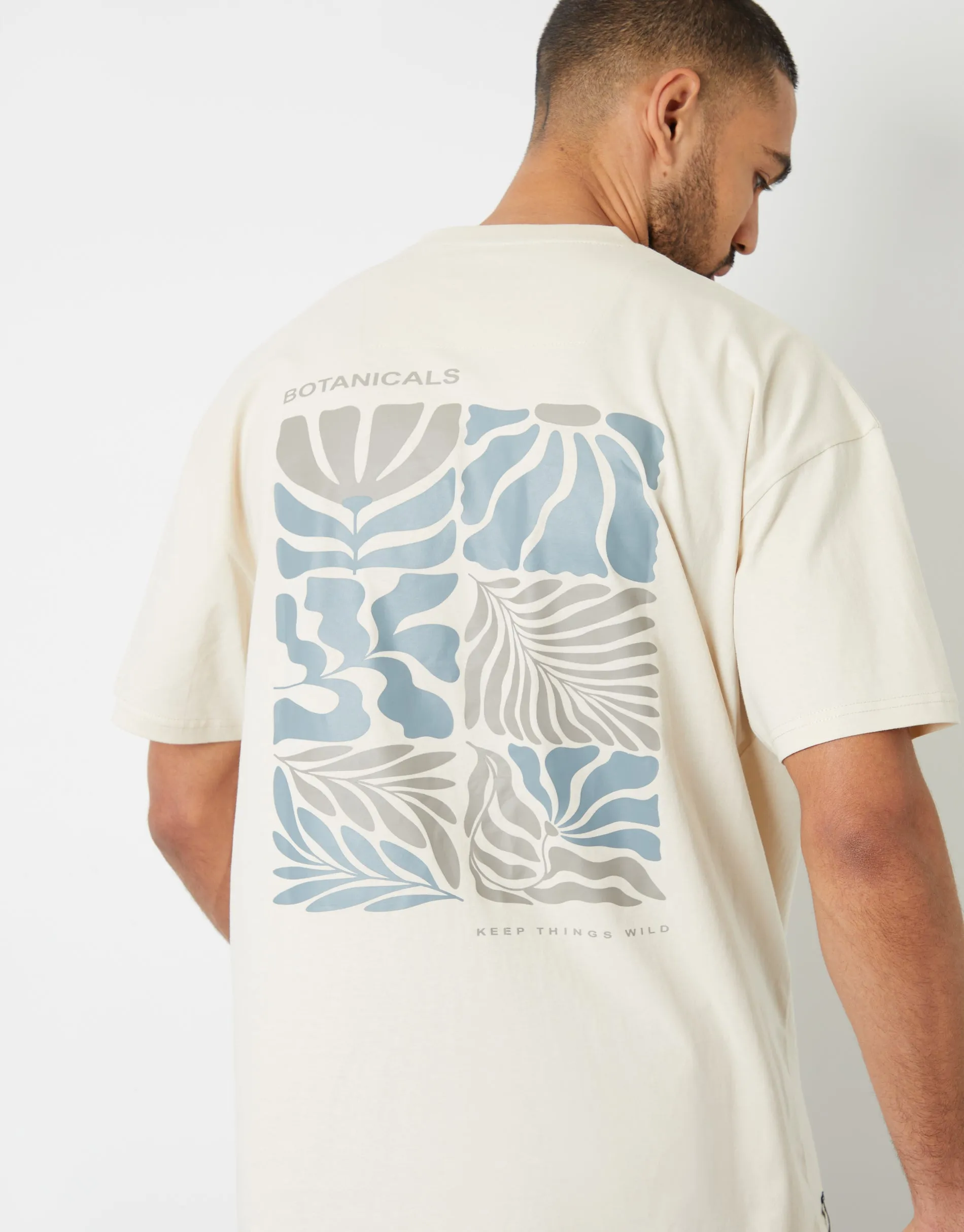 Threadbare Men's Off White Graphic Print Oversized T-Shirt sold by Threadbare product image thumbnail 4