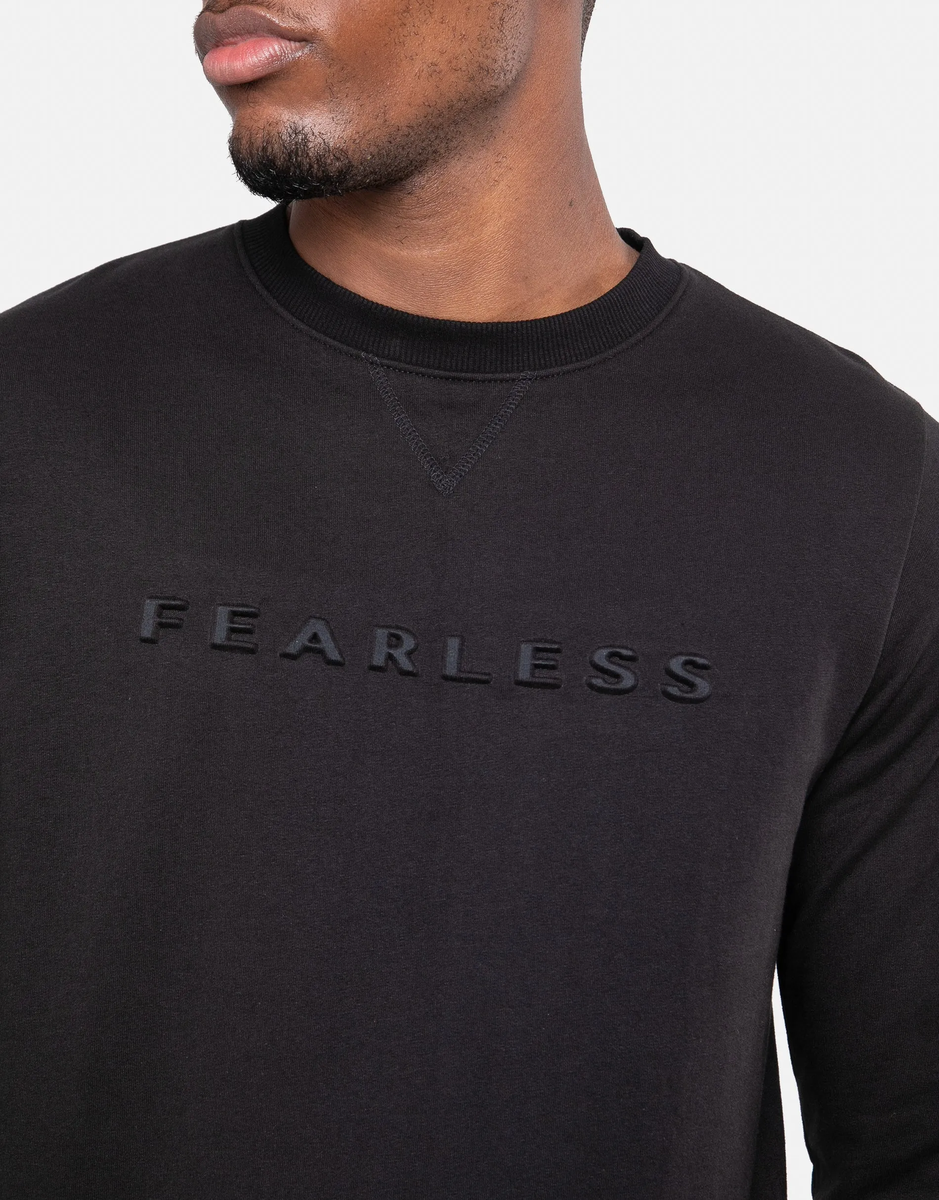 Men's Black Crew Neck Sweatshirt sold by Threadbare product image thumbnail 4