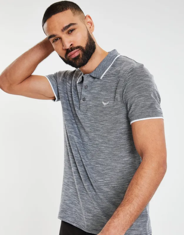 Men's Navy Pique Classic Polo Shirt sold by Threadbare