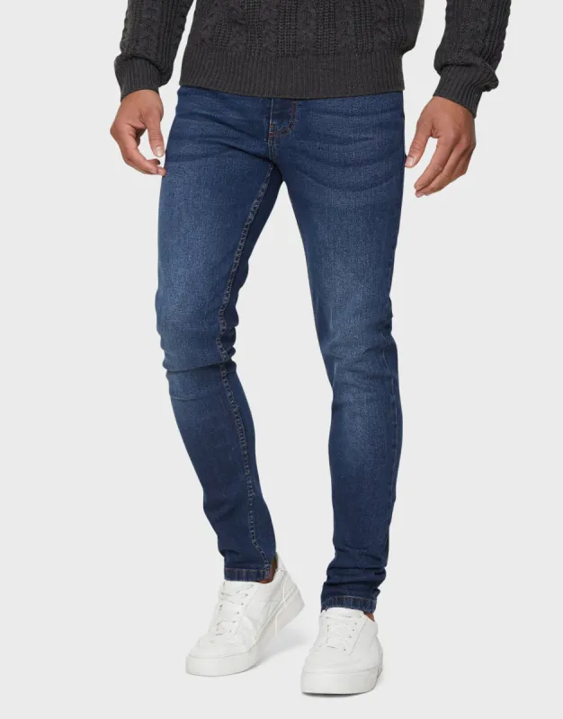 Men's Mid Blue Super Skinny Jeans sold by Threadbare