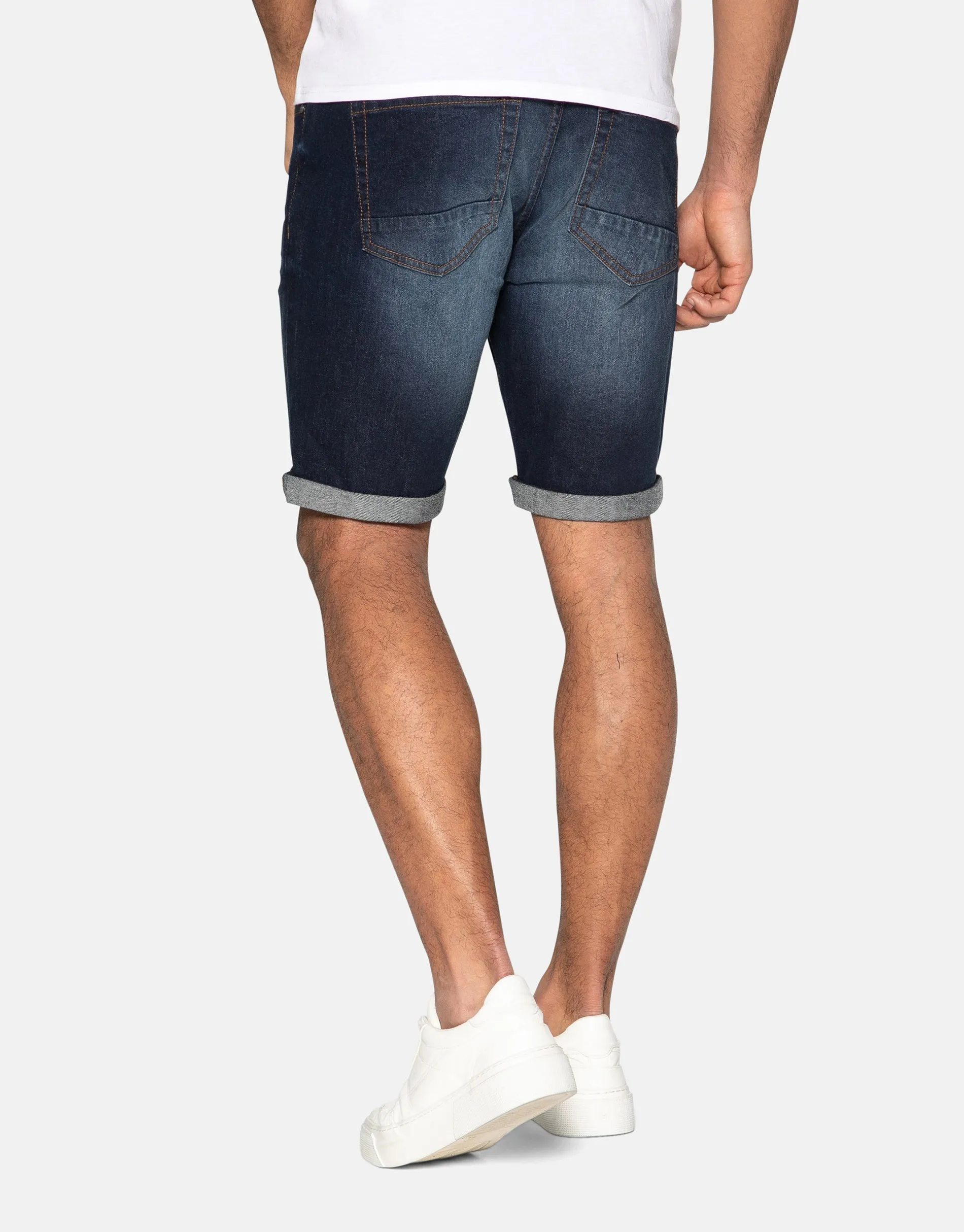 Men's Mid Blue Wash Denim Shorts sold by Threadbare product image thumbnail 2