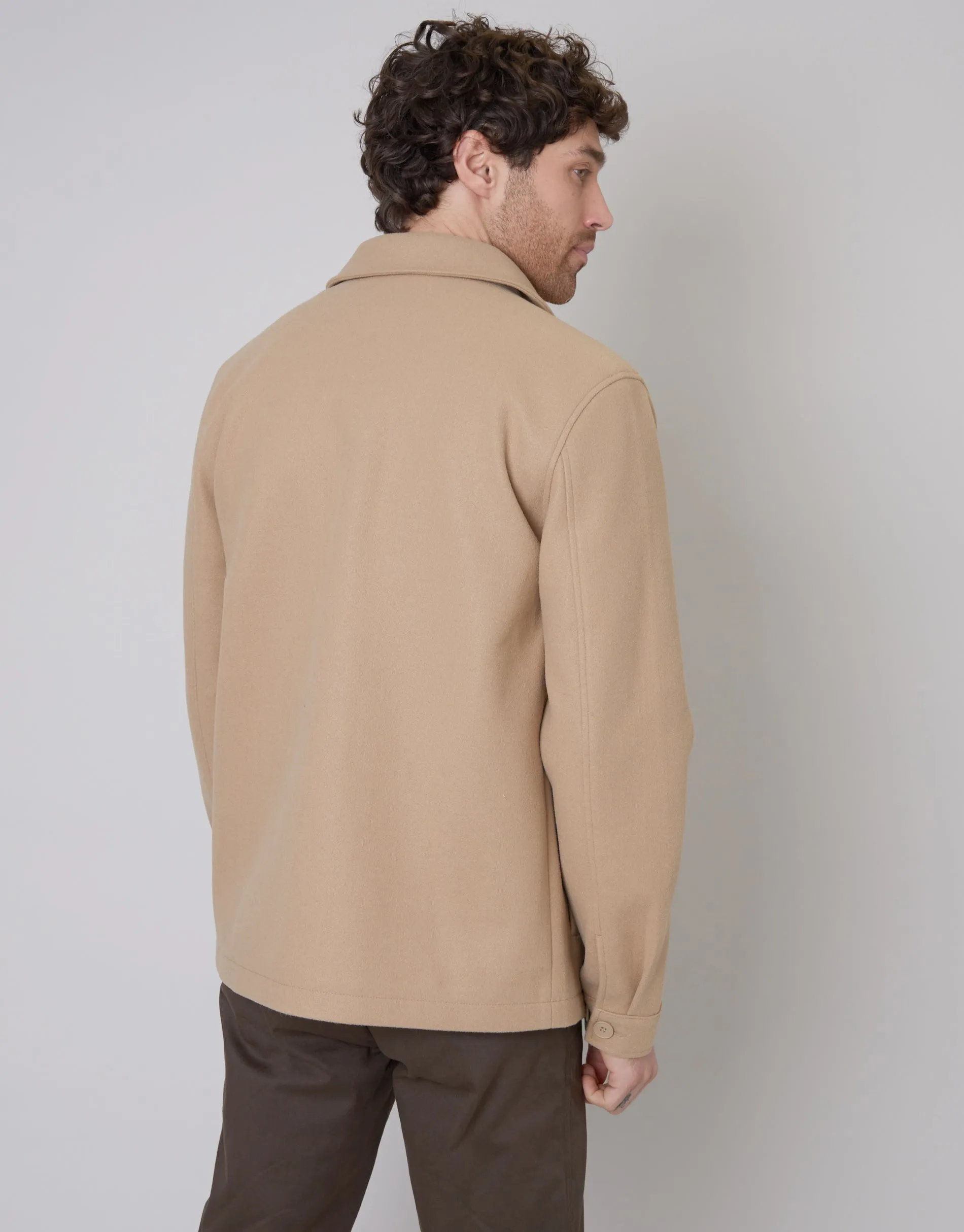 Men's Stone Mock Wool Shacket sold by Threadbare product image thumbnail 2