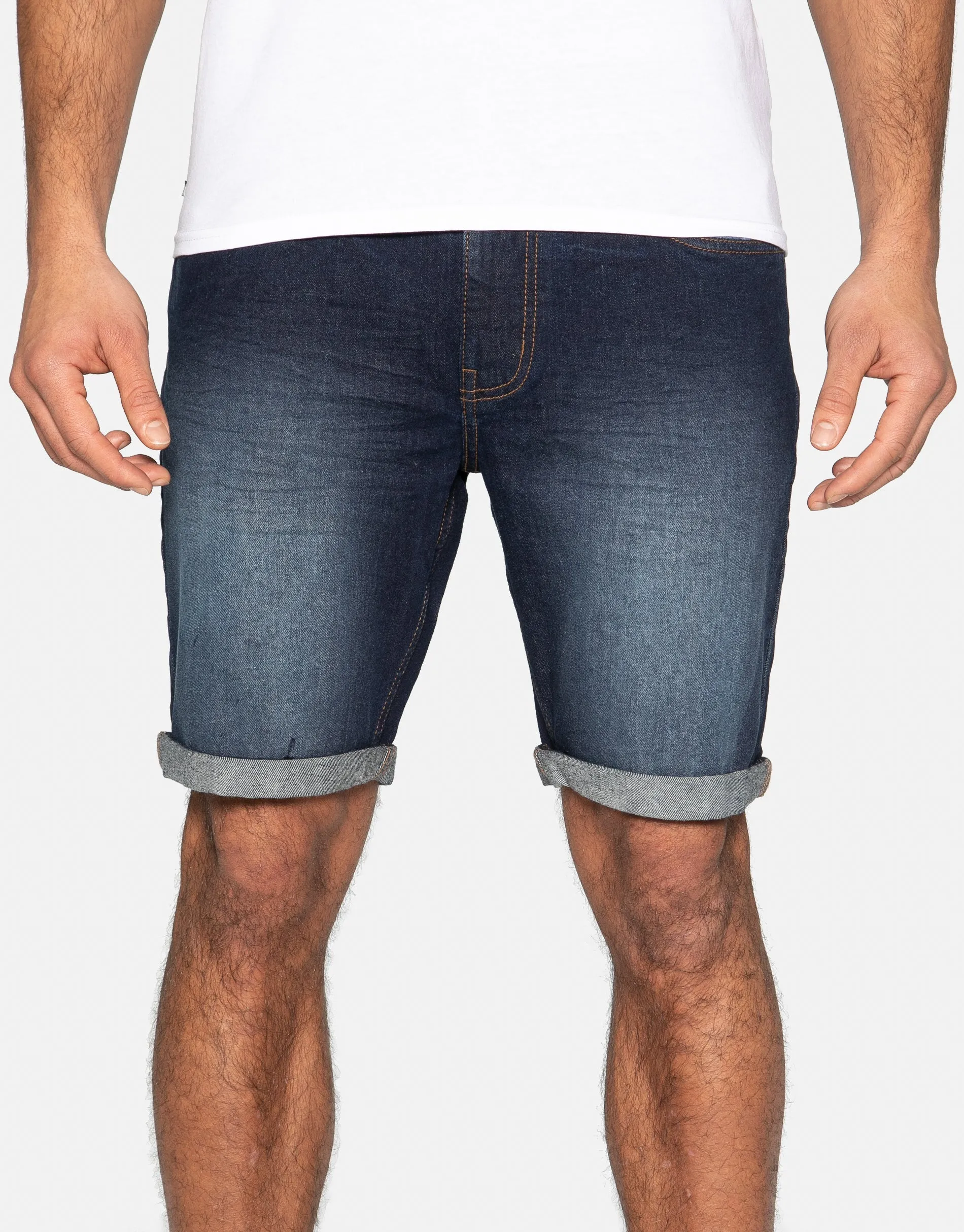Men's Mid Blue Wash Denim Shorts sold by Threadbare product image thumbnail 4