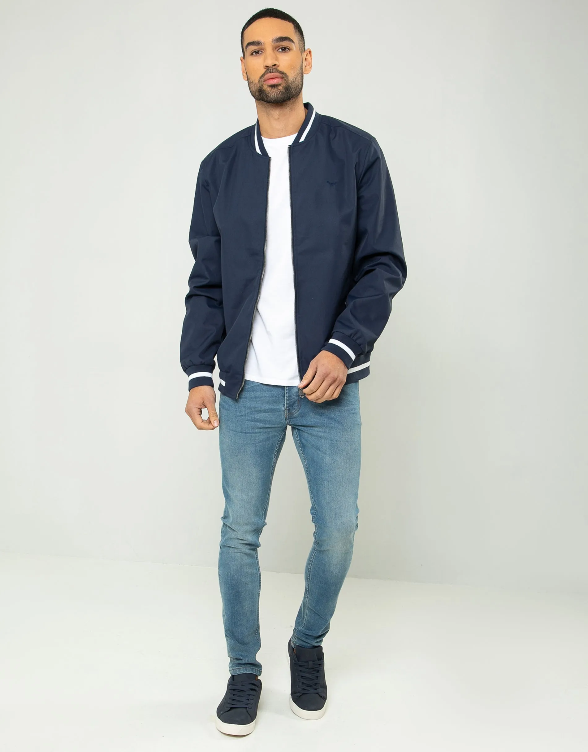 Men's Navy Bomber Jacket sold by Threadbare product image thumbnail 3