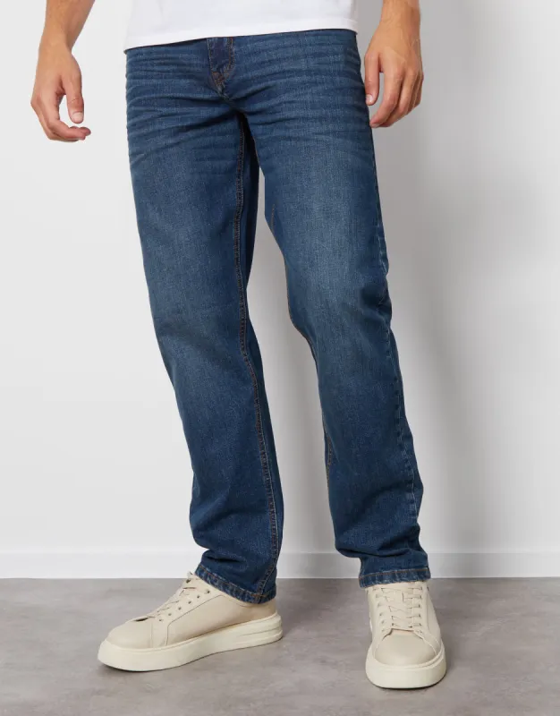 Men's Dirty Wash Straight Leg Jeans sold by Threadbare