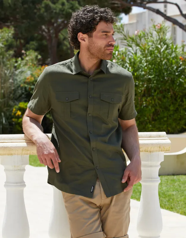 Men's Khaki Short Sleeve Shirt sold by Threadbare