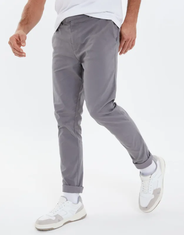 Men's Charcoal Stretch Chino Trousers sold by Threadbare