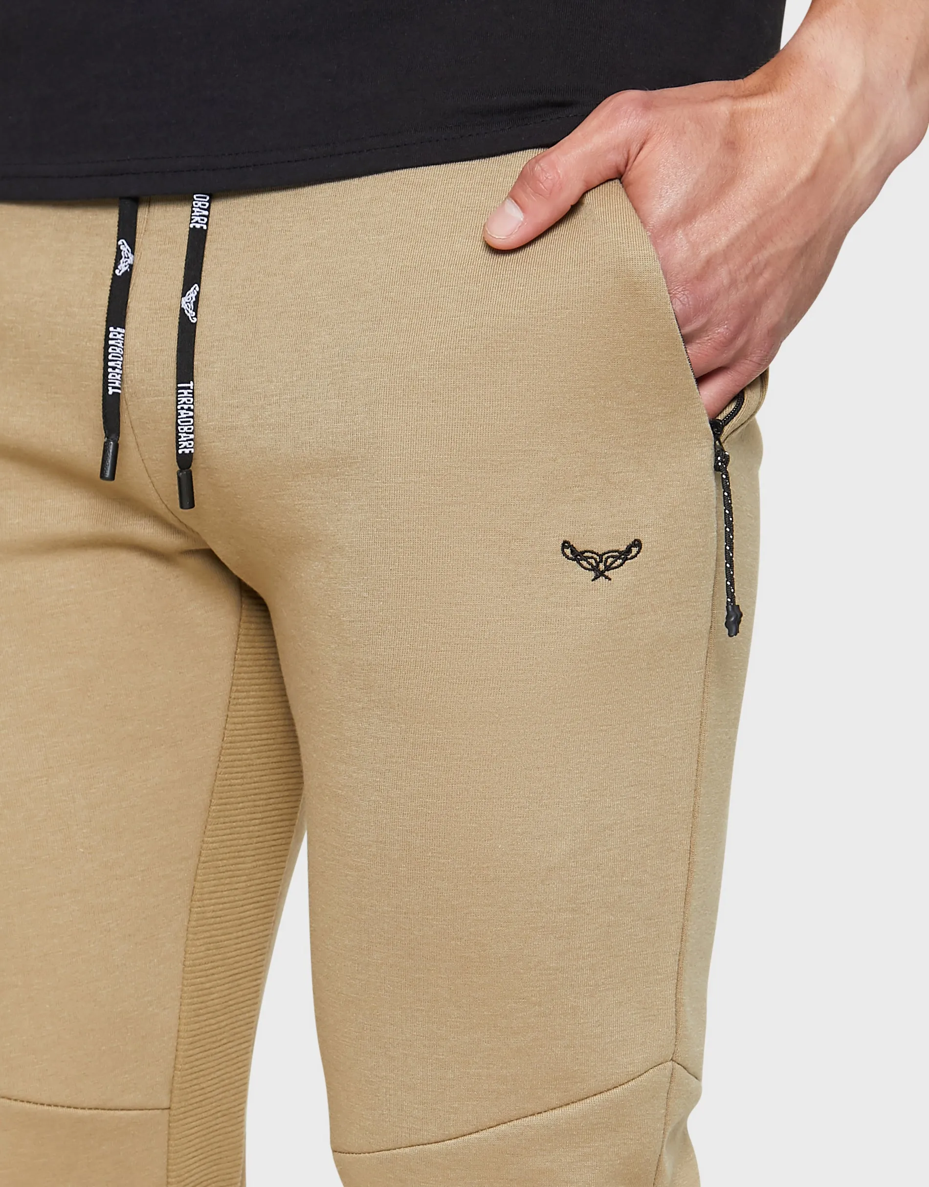 Men's Stone Regular Fit Joggers sold by Threadbare product image thumbnail 4