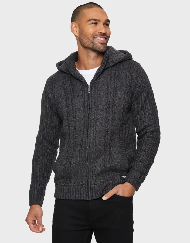 Men's Charcoal Zip-Through Hoodie sold by Threadbare