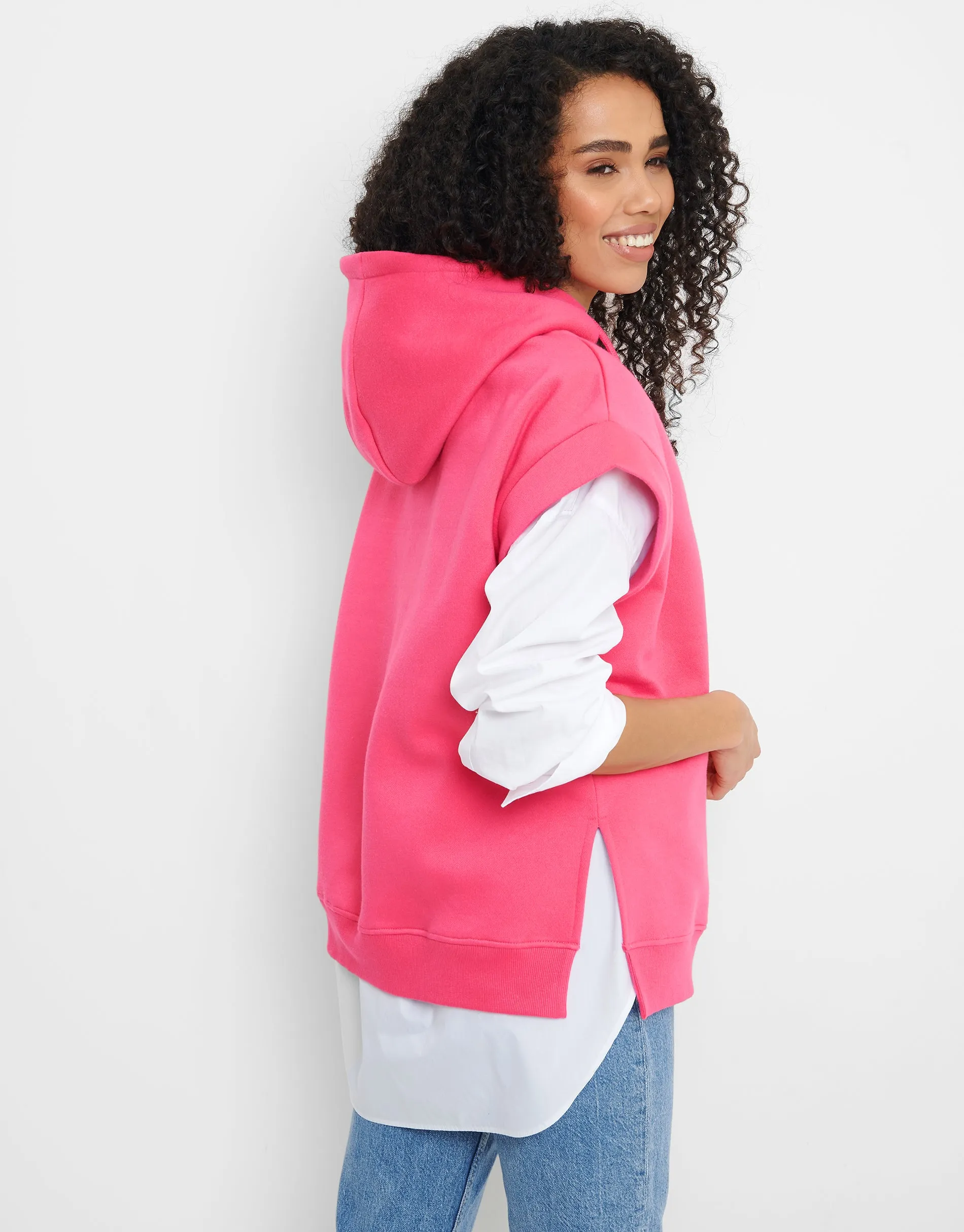 Women's Pink Sleeveless Hoodie sold by Threadbare product image thumbnail 2
